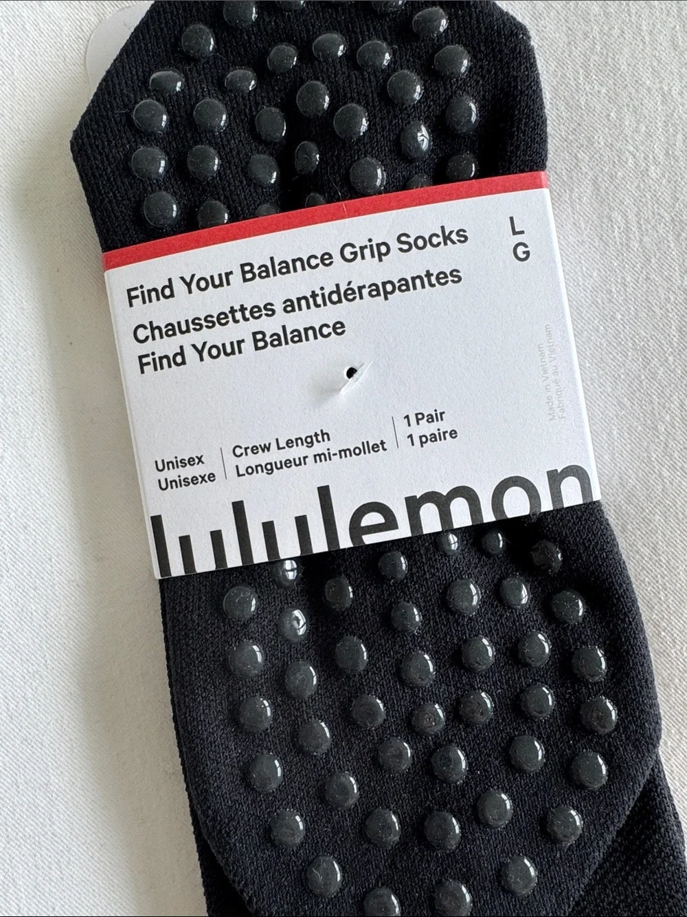 lululemon athletica Find Your Balance Grip Socks Black Size Large